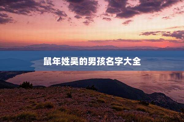 鼠年姓吴的男孩名字大全