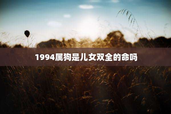 1994属狗是儿女双全的命吗