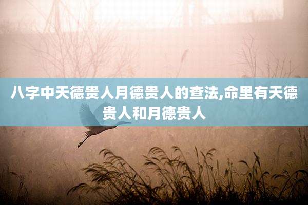 八字中天德贵人月德贵人的查法,命里有天德贵人和月德贵人