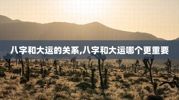 八字和大运的关系,八字和大运哪个更重要