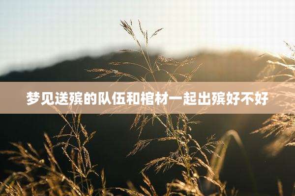 梦见送殡的队伍和棺材一起出殡好不好