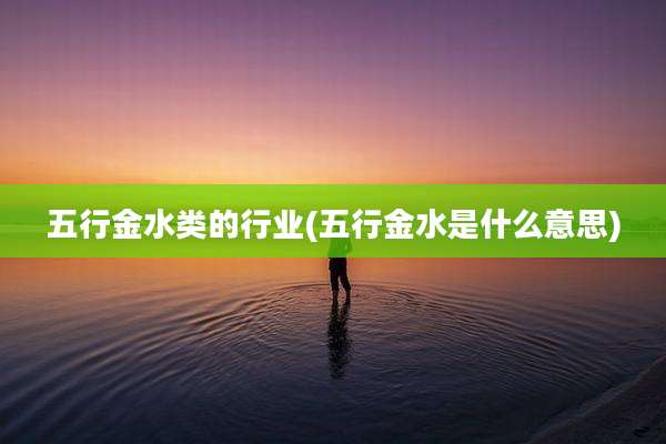 五行金水类的行业(五行金水是什么意思)