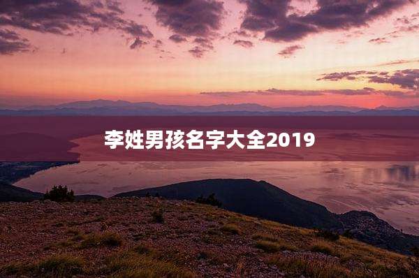 李姓男孩名字大全2019