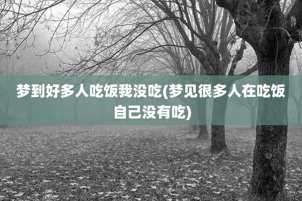 梦到好多人吃饭我没吃(梦见很多人在吃饭自己没有吃)