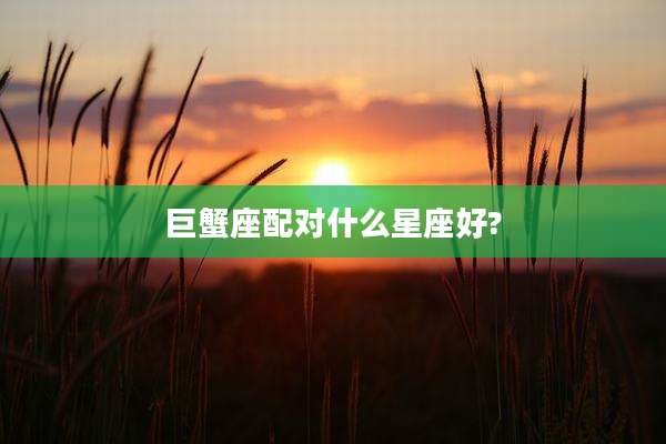 巨蟹座配对什么星座好?