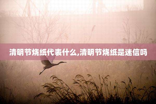 清明节烧纸代表什么,清明节烧纸是迷信吗