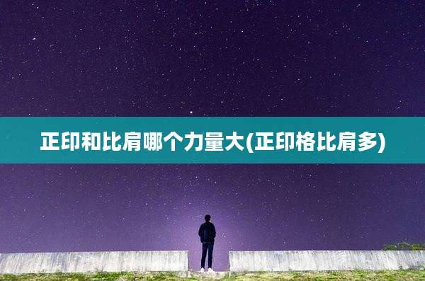 正印和比肩哪个力量大(正印格比肩多)