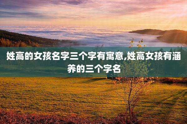 姓高的女孩名字三个字有寓意,姓高女孩有涵养的三个字名