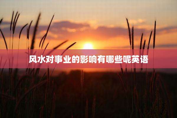 风水对事业的影响有哪些呢英语