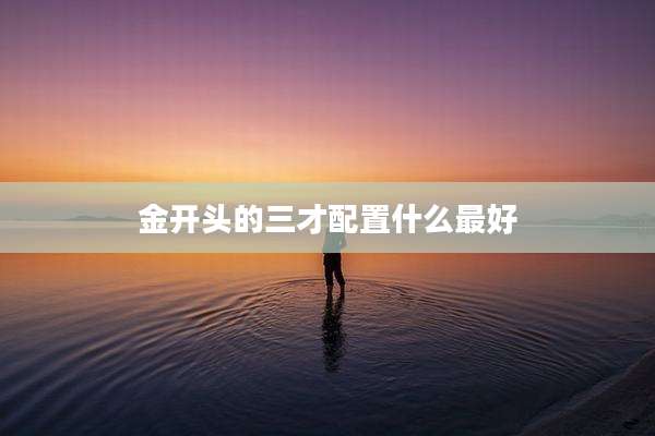 金开头的三才配置什么最好