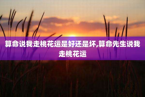 算命说我走桃花运是好还是坏,算命先生说我走桃花运