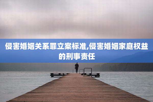 侵害婚姻关系罪立案标准,侵害婚姻家庭权益的刑事责任