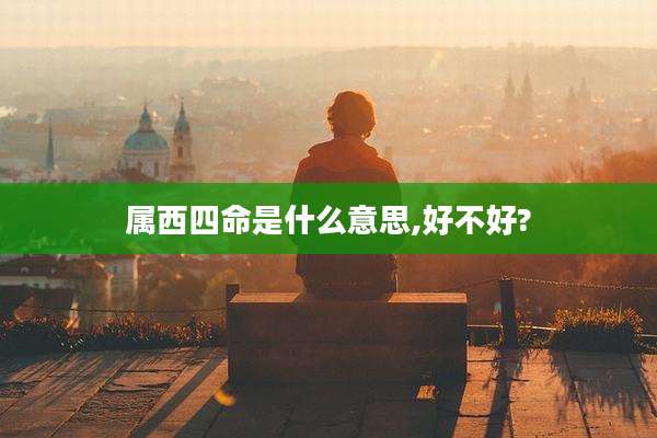 属西四命是什么意思,好不好?