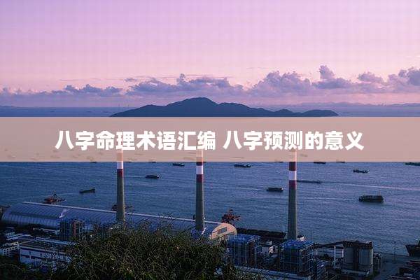 八字命理术语汇编 八字预测的意义