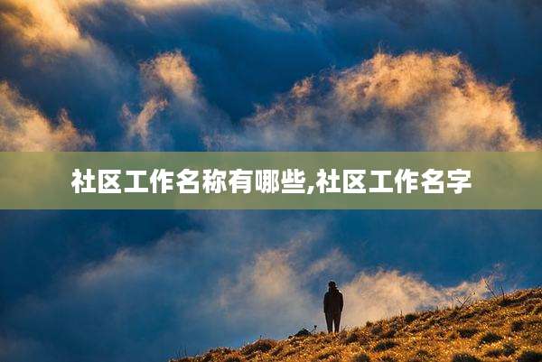 社区工作名称有哪些,社区工作名字