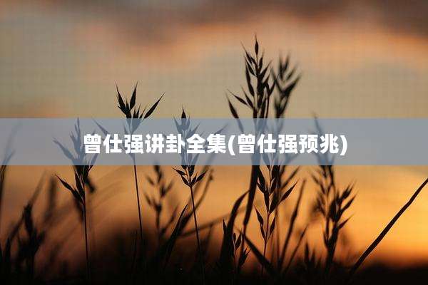 曾仕强讲卦全集(曾仕强预兆)