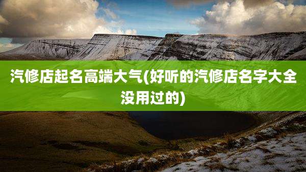 汽修店起名高端大气(好听的汽修店名字大全没用过的)