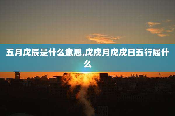 五月戊辰是什么意思,戊戌月戊戌日五行属什么