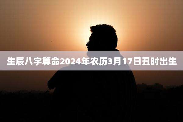 生辰八字算命2024年农历3月17日丑时出生