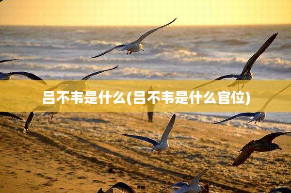 吕不韦是什么(吕不韦是什么官位)
