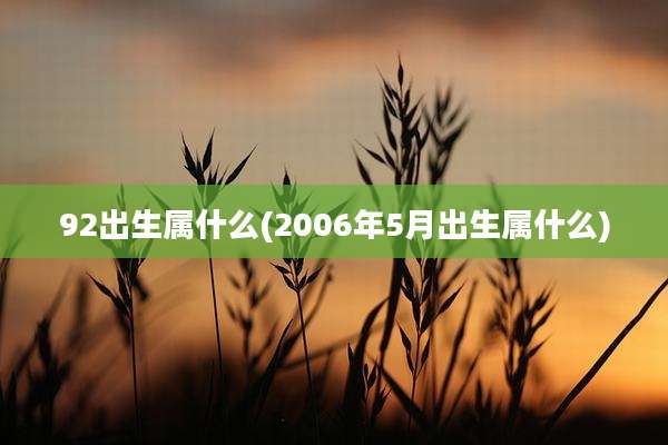 92出生属什么(2006年5月出生属什么)