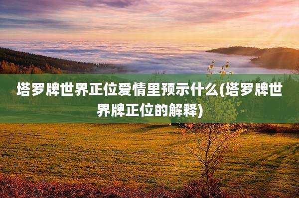 塔罗牌世界正位爱情里预示什么(塔罗牌世界牌正位的解释)