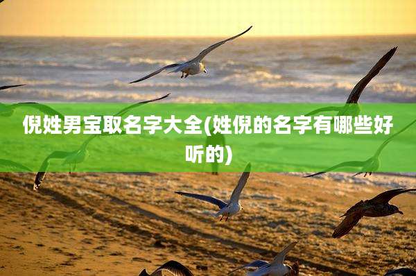 倪姓男宝取名字大全(姓倪的名字有哪些好听的)