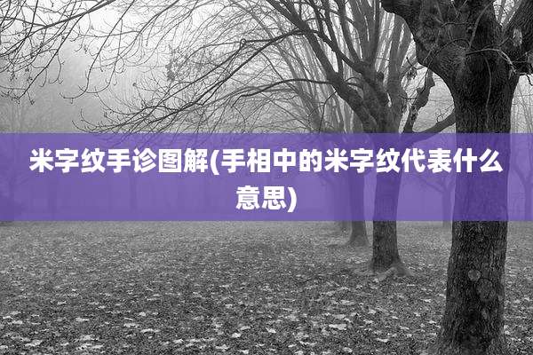 米字纹手诊图解(手相中的米字纹代表什么意思)