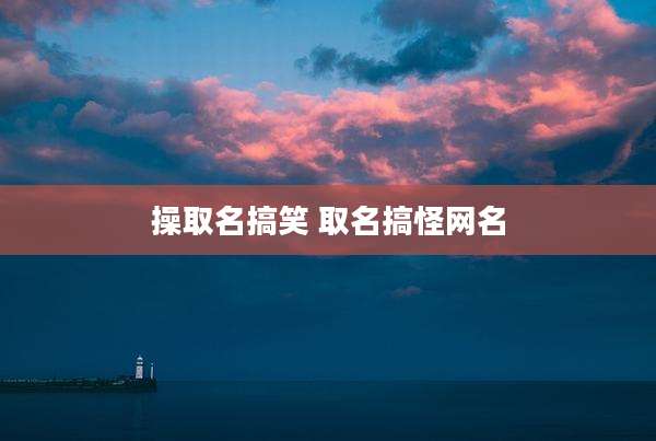 操取名搞笑 取名搞怪网名
