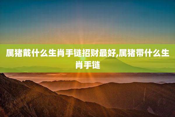 属猪戴什么生肖手链招财最好,属猪带什么生肖手链