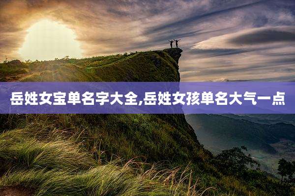岳姓女宝单名字大全,岳姓女孩单名大气一点