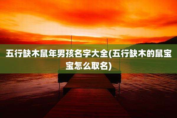 五行缺木鼠年男孩名字大全(五行缺木的鼠宝宝怎么取名)