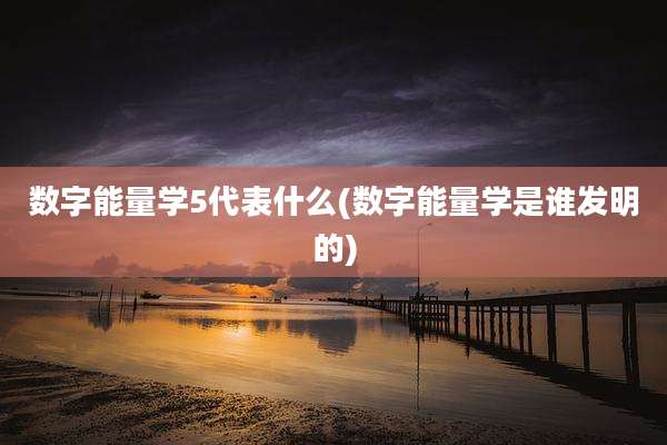 数字能量学5代表什么(数字能量学是谁发明的)