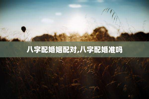 八字配婚姻配对,八字配婚准吗
