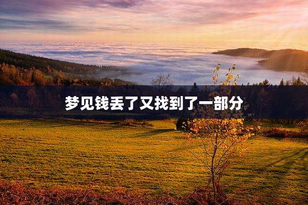 梦见钱丢了又找到了一部分