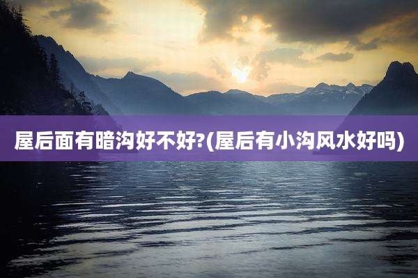 屋后面有暗沟好不好?(屋后有小沟风水好吗)