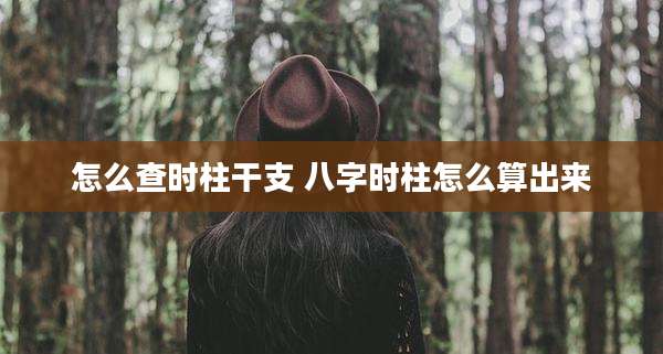 怎么查时柱干支 八字时柱怎么算出来