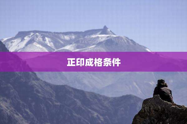 正印成格条件