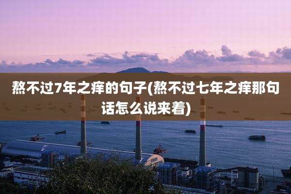 熬不过7年之痒的句子(熬不过七年之痒那句话怎么说来着)