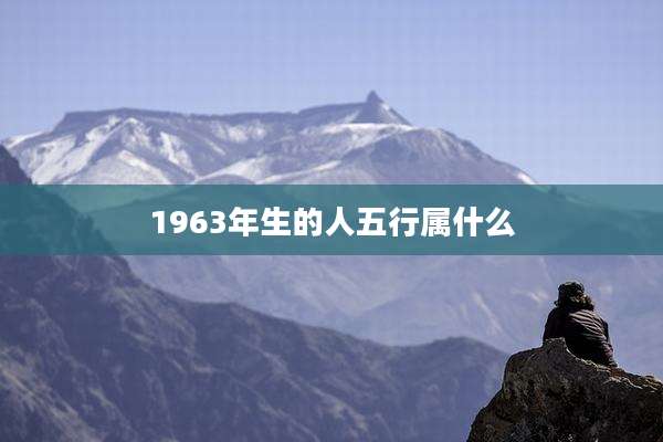 1963年生的人五行属什么