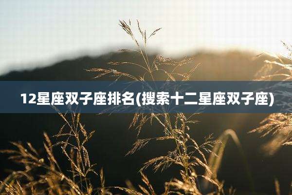 12星座双子座排名(搜索十二星座双子座)