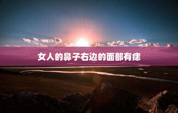 女人的鼻子右边的面部有痣