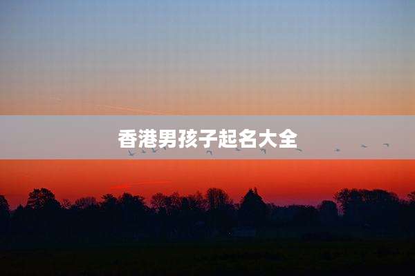 香港男孩子起名大全