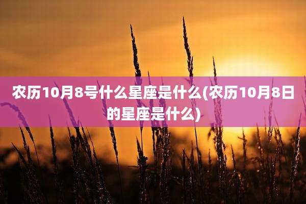 农历10月8号什么星座是什么(农历10月8日的星座是什么)