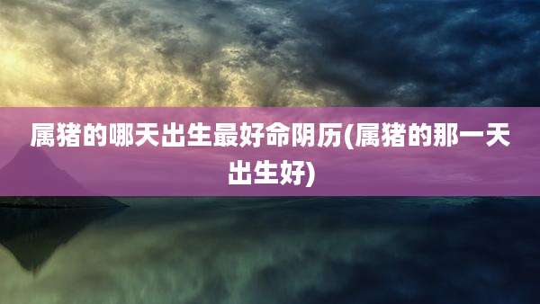 属猪的哪天出生最好命阴历(属猪的那一天出生好)