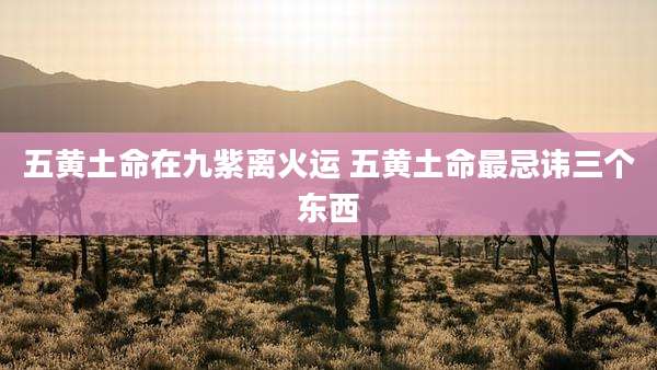 五黄土命在九紫离火运 五黄土命最忌讳三个东西