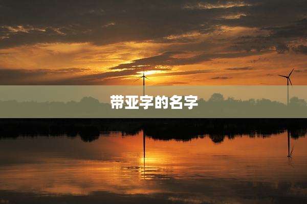 带亚字的名字