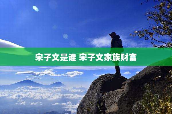 宋子文是谁 宋子文家族财富