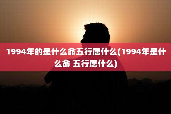 1994年的是什么命五行属什么(1994年是什么命 五行属什么)