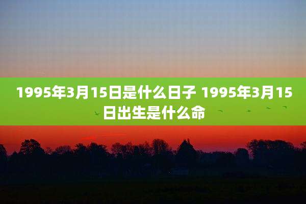 1995年3月15日是什么日子 1995年3月15日出生是什么命